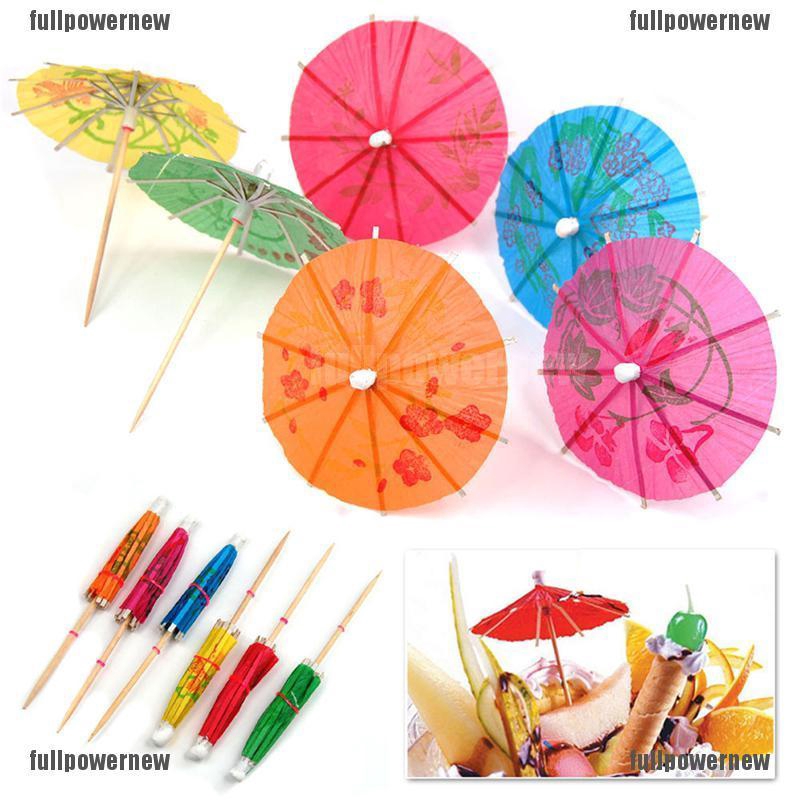 Bộ 50 cây dù bằng giấy dùng để trang trí ly nước
