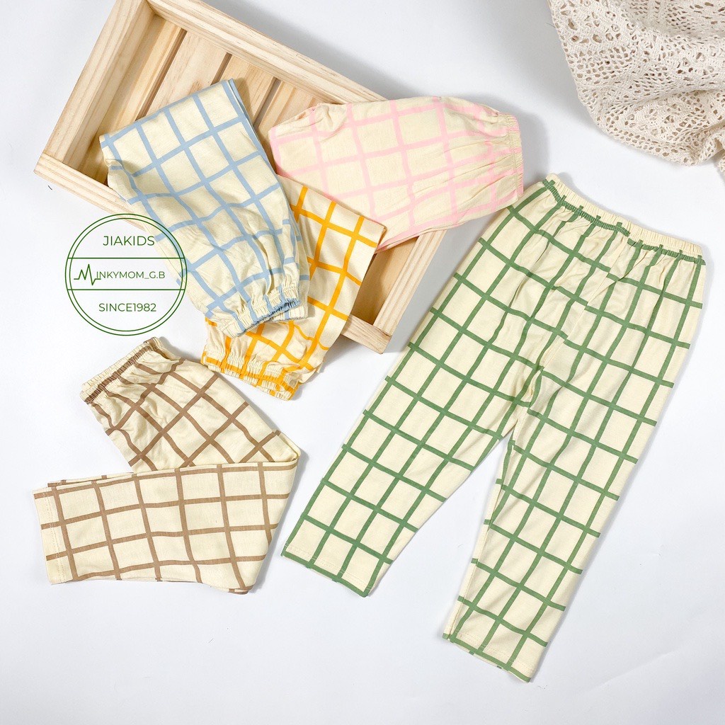 [SALE] Bộ Quần Áo Bé Gái, Bé Trai Minky Mom Động Vật Quần Kẻ, Bộ Dài Tay Thun Lạnh Cho Bé Mặc Nhà MKMTD2231