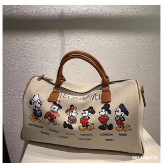 Túi Tote Vải Canvas Cỡ Lớn In Hình Chuột Mickey Dễ Thương Tiện Dụng Mang Đi Du Lịch
