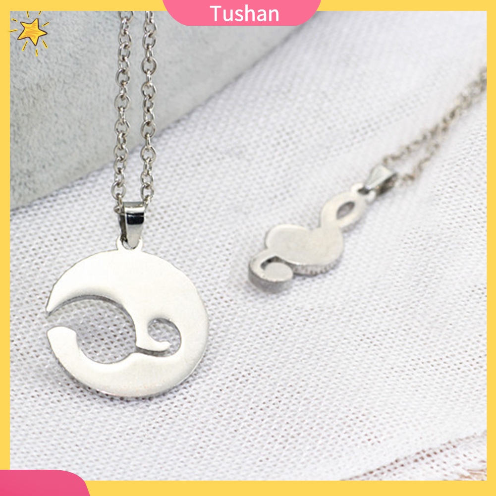 Set 2 vòng cổ Mặt Hình Nốt Nhạc Và Mặt Trăng Cho Cặp Đôi