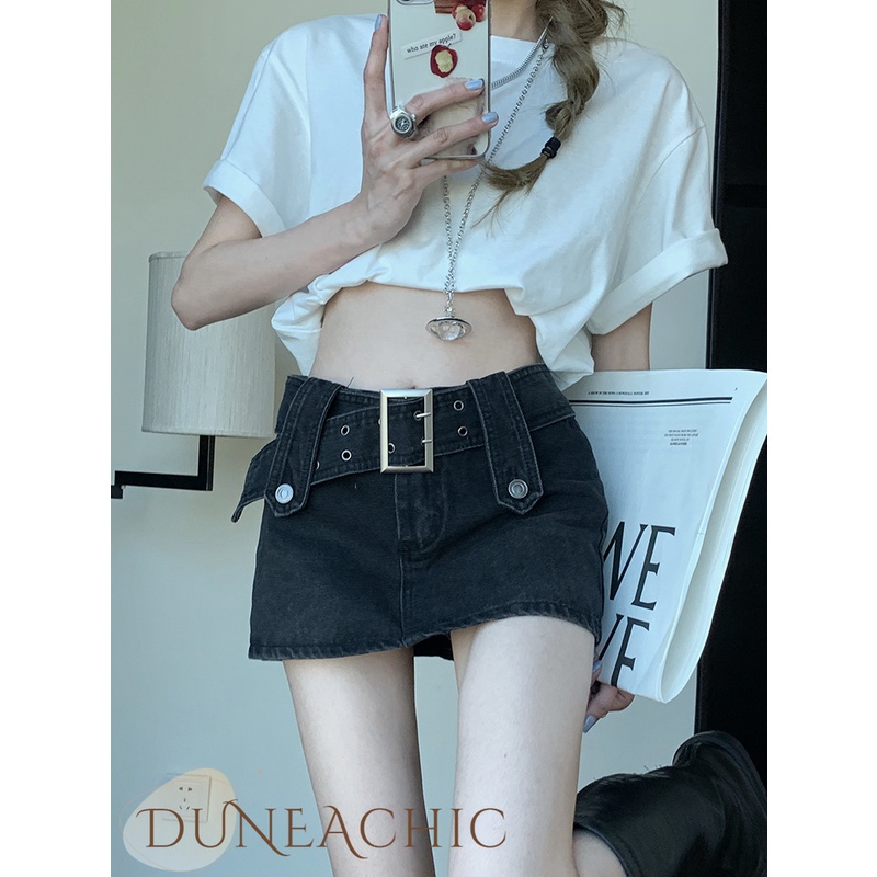 DUNEA Chân Váy Denim Chữ A Chống Cháy Nổ Thời Trang Cho Nữ