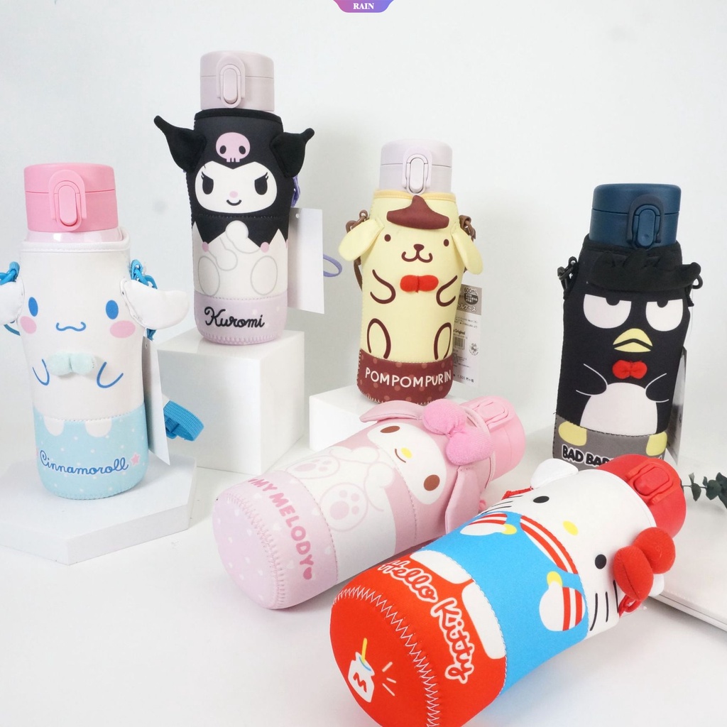 Túi Đeo Chéo Đựng Bình Nước Thủy Tinh Hình My Melody Cinnamoroll Kuromi Pom Purin Hoạt Hình Dễ Thương Cho Trẻ Em [RAIN]