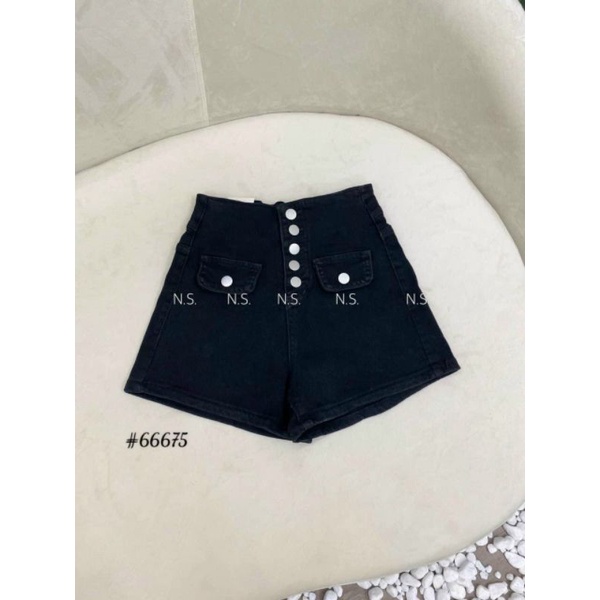 Quần sóc jeans 5 cúc cạp siêu cao siêu co giãn