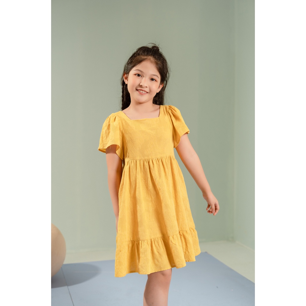 [LITTLE PINK] CALLA DRESS - Váy thô có chun ở lưng bé gái