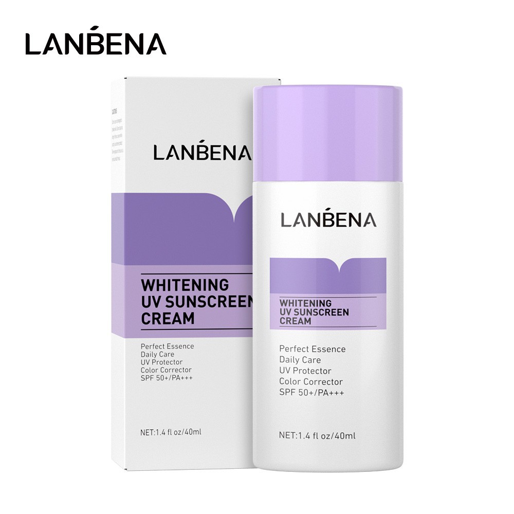 Kem Chống Nắng LANBENA Chống Tia UV Màu Tím Làm Trắng Da Dành Cho Da Mặt SPF50+ 40ml simple