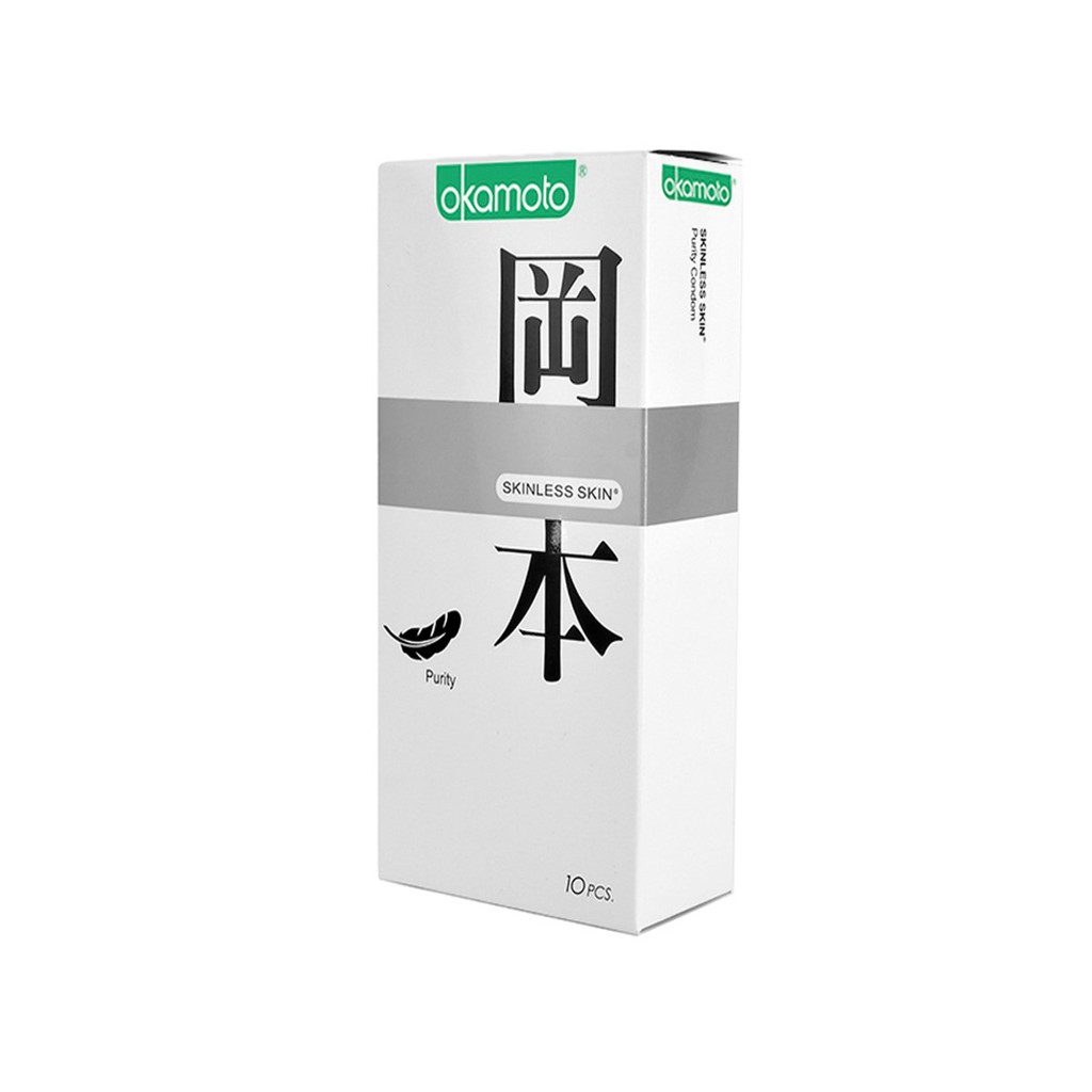 Bao Cao Su OKAMOTO SKINLESS SKIN PURITY Trắng Tinh Khiết - Nhập Khẩu Chính Hãng Nhật Bản [Hộp 10c]