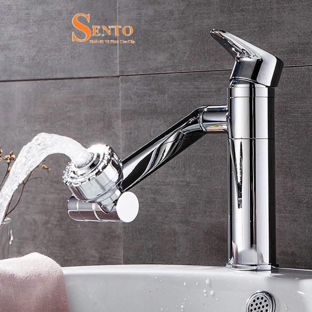 Vòi lavabo SENTO rửa mặt nóng lạnh thiết bị nhà tắm ST08