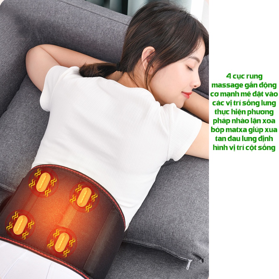 Đai lưng cột sống massage chườm nóng thảo dược lưng không dây SPL giảm đau lưng thoát vị đĩa đệm