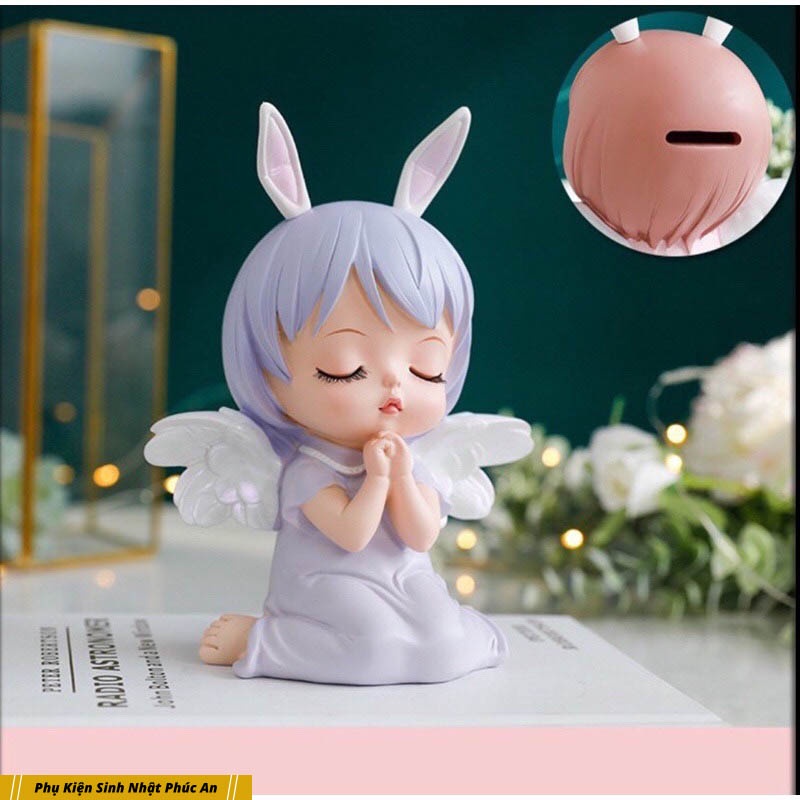 Cô gái thiên thần tím trang trí bánh kem sang trọng HPBD