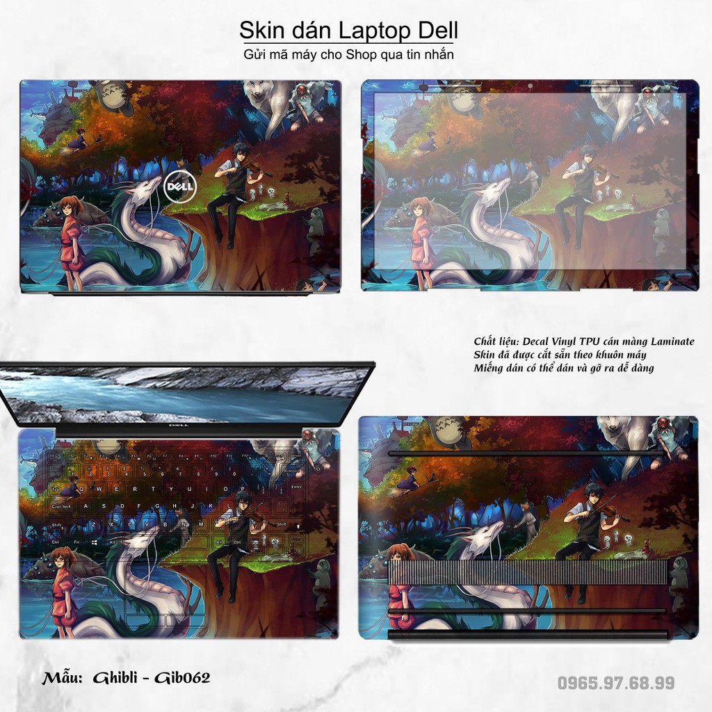 Skin dán Laptop Dell in hình Ghibli nhiều mẫu 10 (inbox mã máy cho Shop)