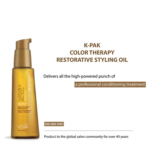 Tinh dầu Joico Kpak Color Therapy phục hồi và giữ màu tóc nhuộm 63ml ( New 2021 )