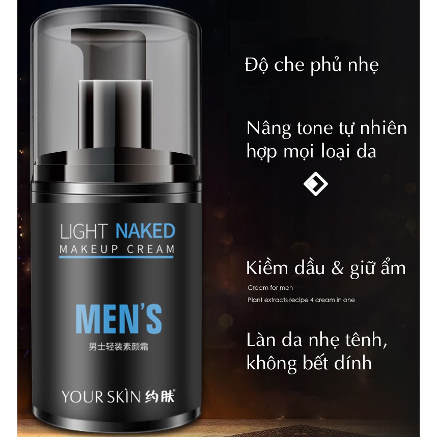 Kem trang điểm chuyên nghiệp 3in1 dành cho nam YOUR SKIN kem che khuyết điểm nội địa Trung MD-KTĐ01