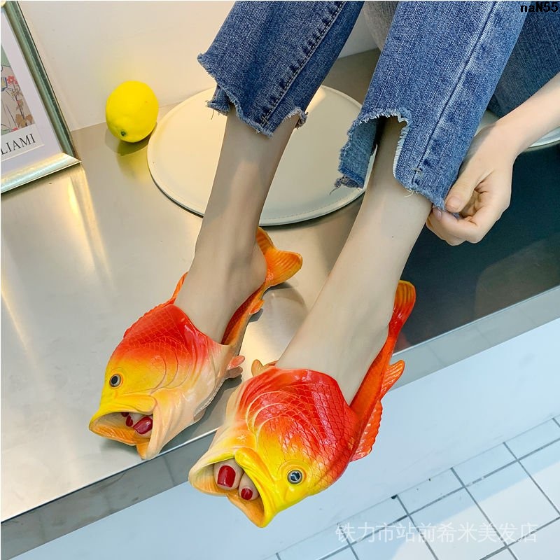 Dép Hình Con Cá Mang Ngoài Biển Vui Nhộn Thời Trang Mùa Hè Cho Phụ Huynh Và Bé|
