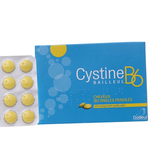 Cystine B6 hỗ trợ rụng tóc và loạn dưỡng móng Hộp 1 vỉ /20 viên [Hàng Pháp]