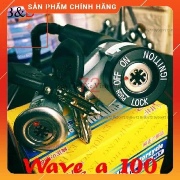 Ổ khóa 8 cạnh cho Wave Thái, Anpha nhỏ, ZX (tám cạnh Wave A nhỏ 2000, hiệu INF c Hung Châu Hưng cho xe máy Honda) (-10%)