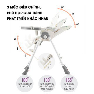 Ghế ăn dặm đa năng cho bé Mastela 1015 có 5 mức nâng hạ độ cao, 3 chế độ ngả, dùng cho bé từ 4 tháng - 5 tuổi