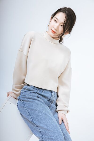 Áo nỉ vai rơi cao cổ | BigBuy360 - bigbuy360.vn