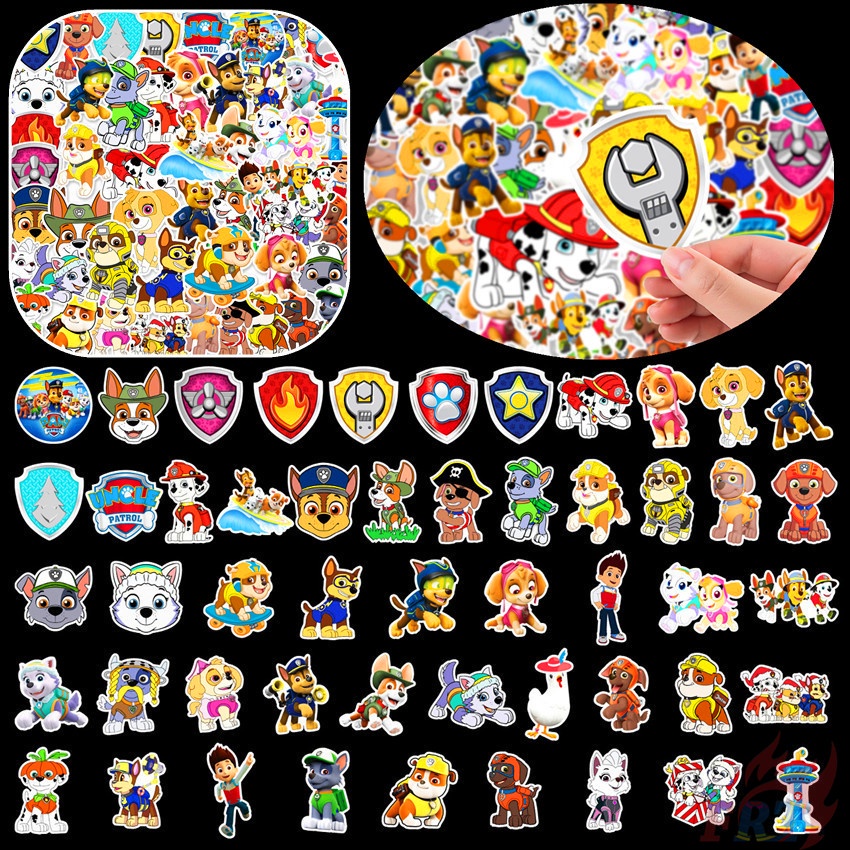 Set 100 miếng dán PAW Patrol Series B chống thấm nước thời trang DIY trang trí ván trượt/ laptop