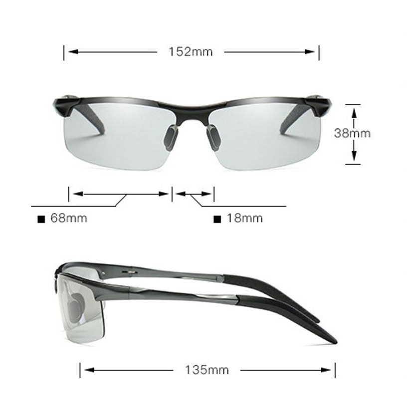 Kính Phân Cực Đi Đường Ngày Và Đêm AORON-8177G Thời Trang Nam Chất Liệu Hợp Kim nhôm magie- tròng kính Palaroid phân cực | BigBuy360 - bigbuy360.vn