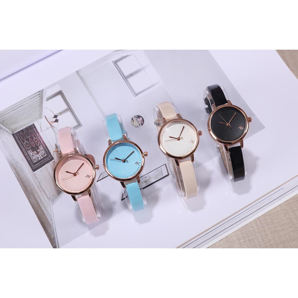 Đồng hồ thời trang nữ Jeams&amp; Hazel dây da MS03 mặt mạ tĩnh điện mẫu siêu hot SC06885
