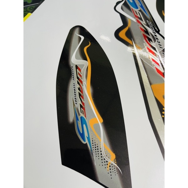 Tem rời Wave S ghép Crom siêu bóng dán xe đen