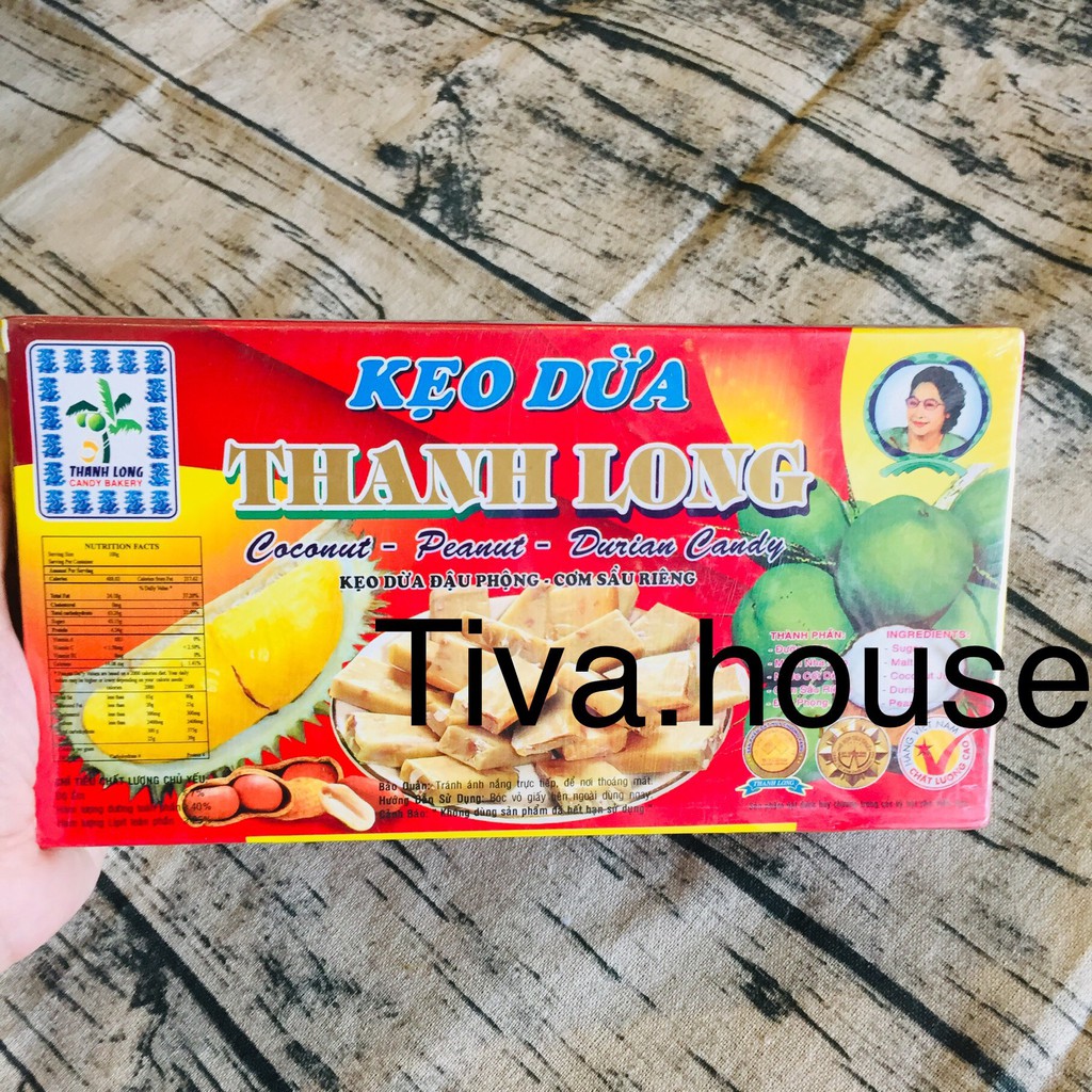 Kẹo dừa Thanh Long 500g GIÁ SỈ vị sầu riêng đậu phộng và lá dứa món ăn vặt đặc sản