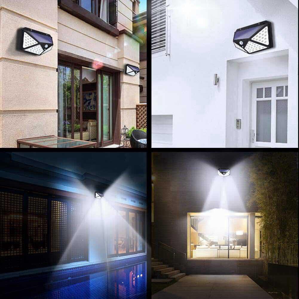 Đèn Led Cảm Biến 114 Bóng 3 Chế Độ Sử Dụng Năng Lượng Mặt Trời Kèm Pin Sạc 2400 Mah