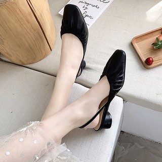Giày Slingback mũi vuông đế tròn 3cm