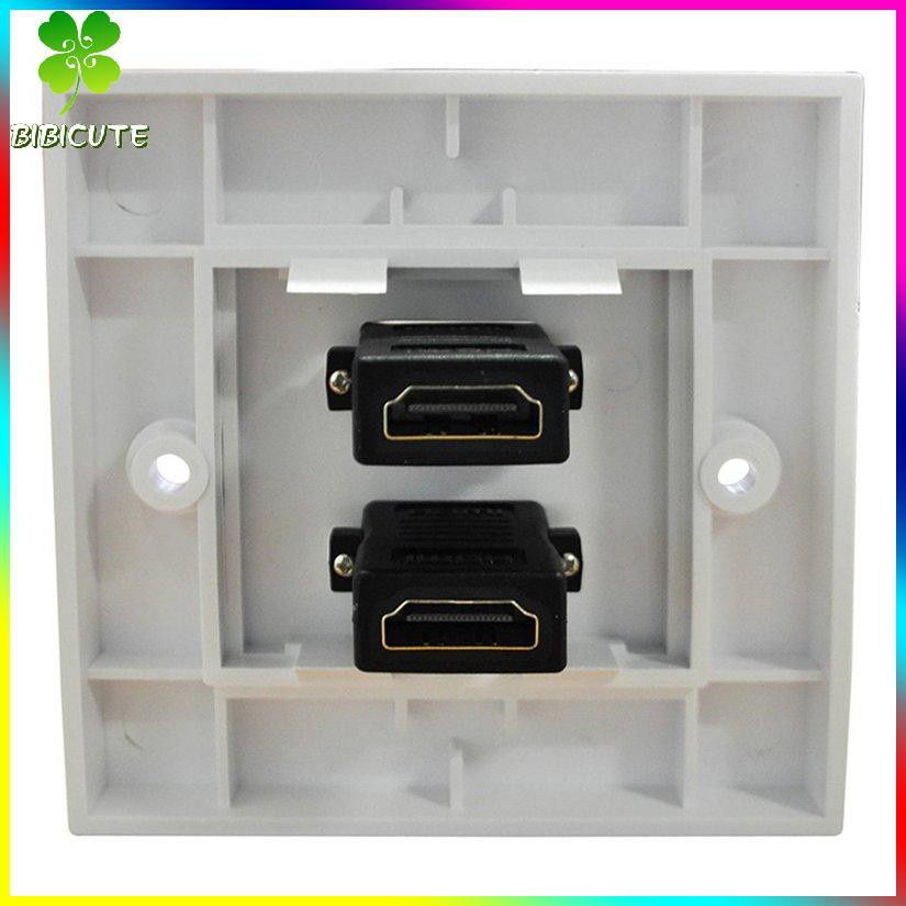 [Fast delivery]Twin HDMI-compatible Lead Wall Plate 1080 Tv Cable Faceplate Socket Connector