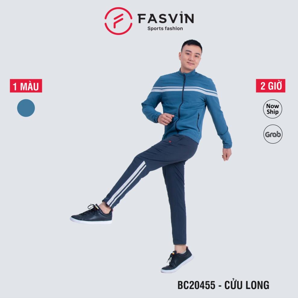 Bộ thể thao nam Fasvin BC20455.3.HN chất vải gió chun 02 lớp lót lưới mềm mại co giãn. Xịn