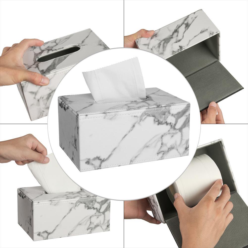 Hộp Đựng Khăn Giấy Bằng Da PU Để Bàn Trang Trí Tiện Dụng
