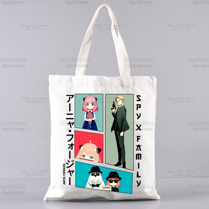 Túi tote vải trắng IN HÌNH Spy x Family Gia đình điệp viên anime chibi phụ kiện thời trang