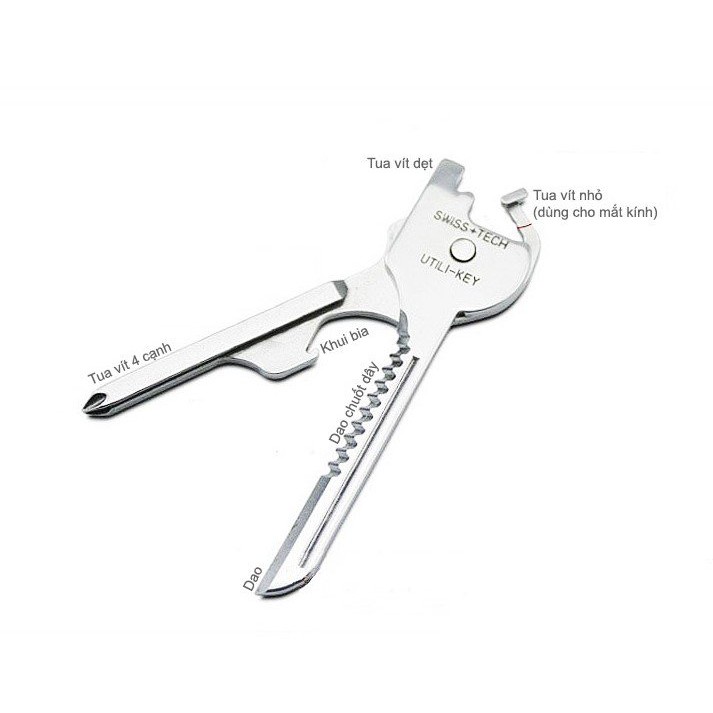 CHÌA KHOÁ ĐA NĂNG UTILITY KEY 6 TRONG 1 MÓC KHÓA ĐA NĂNG DÀNH CHO NGƯỜI THÍCH ĐI PHƯỢT QUÀ TẶNG BẠN TRAI
