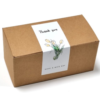 50 Tem Decal dán thankyou, miếng dán cám ơn dán hộp carton niêm phong