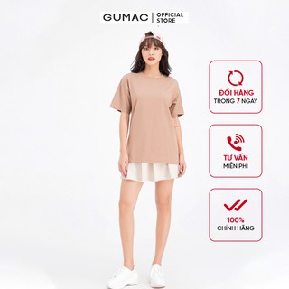 Áo thun nữ phom rộng in hình người GUMAC phong cách unisex ATB612