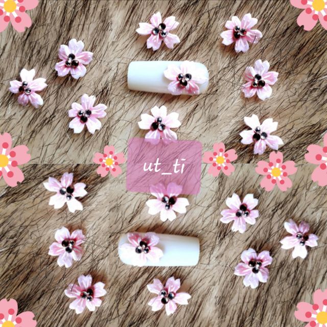 Hoa đào-hoa bột nail