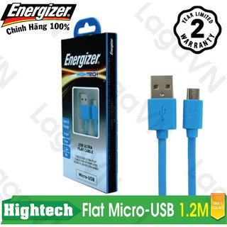 [Freeship toàn quốc từ 50k] Cáp sạc Energizer Flat Micro-USB dẹp dài 1.2m - C21UBMCG cho Android (Xanh dương)