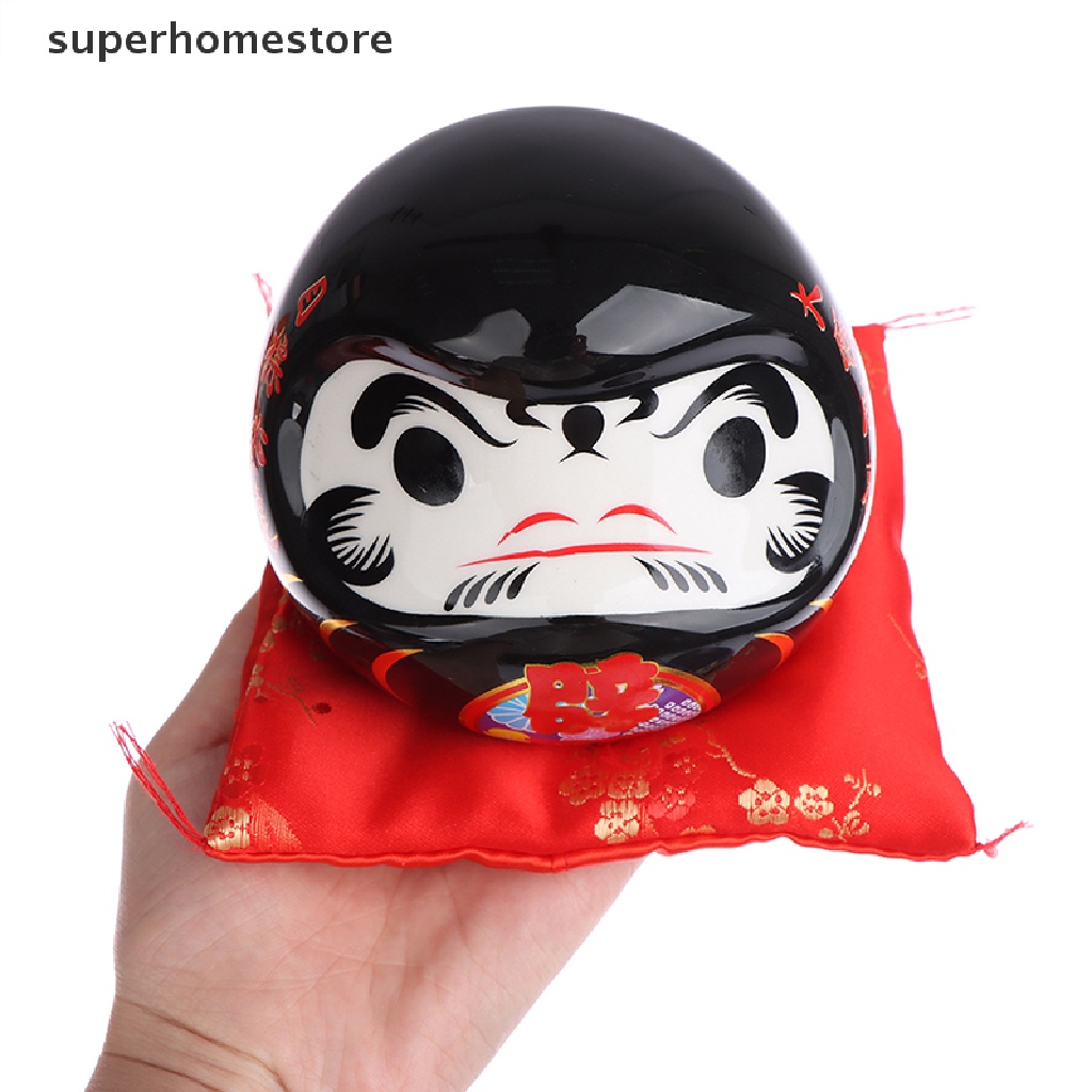 [superhomestore]  Japanese Ceramic Daruma Doll Lucky Charm Fortune Ornament Craft Piggy bank New Stock