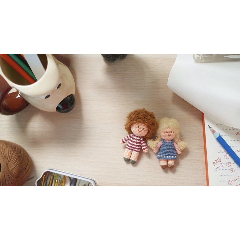 Len bông xù Cacao làm tóc búp bê