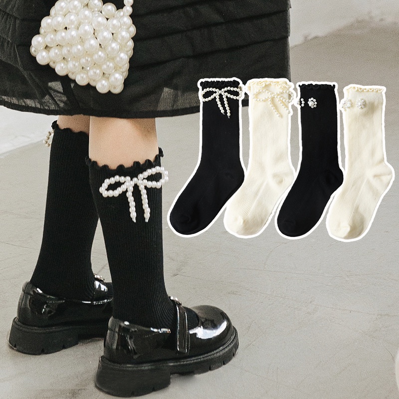 Vớ Ống Lửng Phối Ren Công Chúa Phong Cách Lolita Nhật Bản Cho Bé Gái