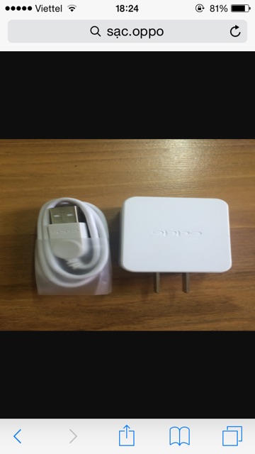 Combo : Củ xạc + Cáp xạc Zin Oppo 2A