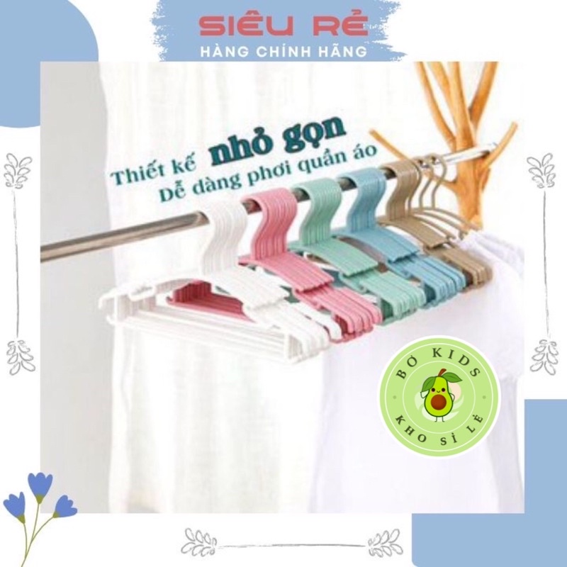 Set 5 Móc Treo Quần Áo Nhựa Việt Nhật 2 size cho người lớn, trẻ em -Mắc nhũ treo quần áo, móc phơi đồ 2830/2815