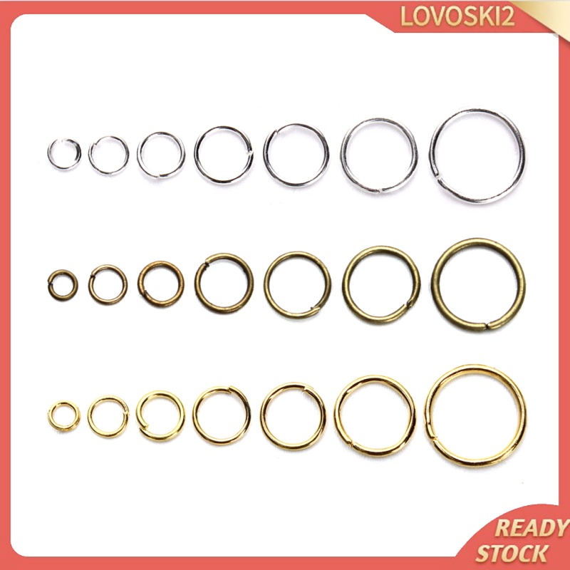 [LOVOSKI2]1 Box Assorted Iron Plated Jump Rings Unsoldered for Jewelry Making Bronze