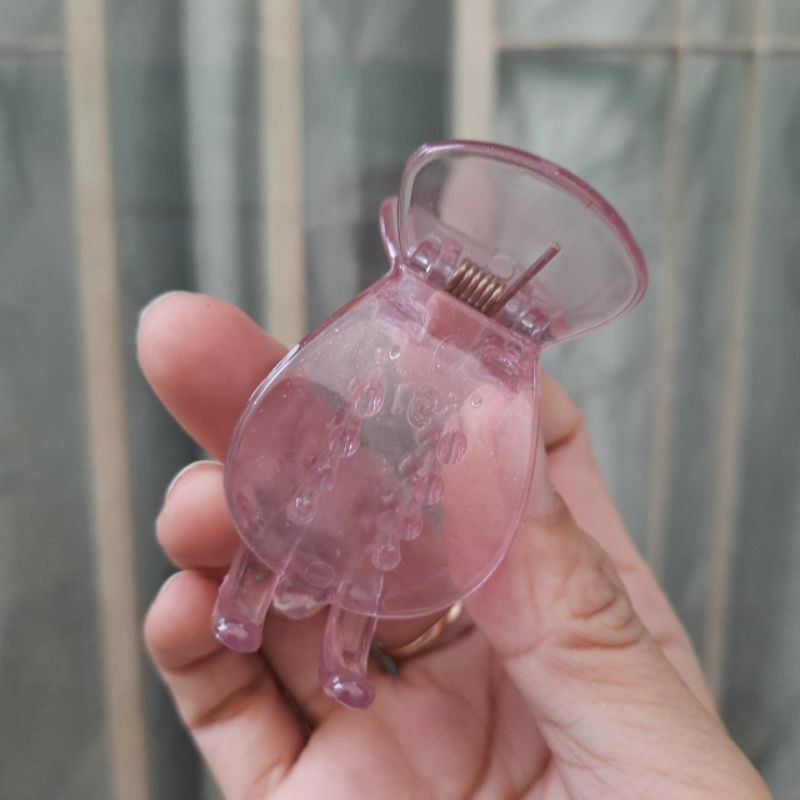 Kẹp tóc 3 răng tròn màu trong