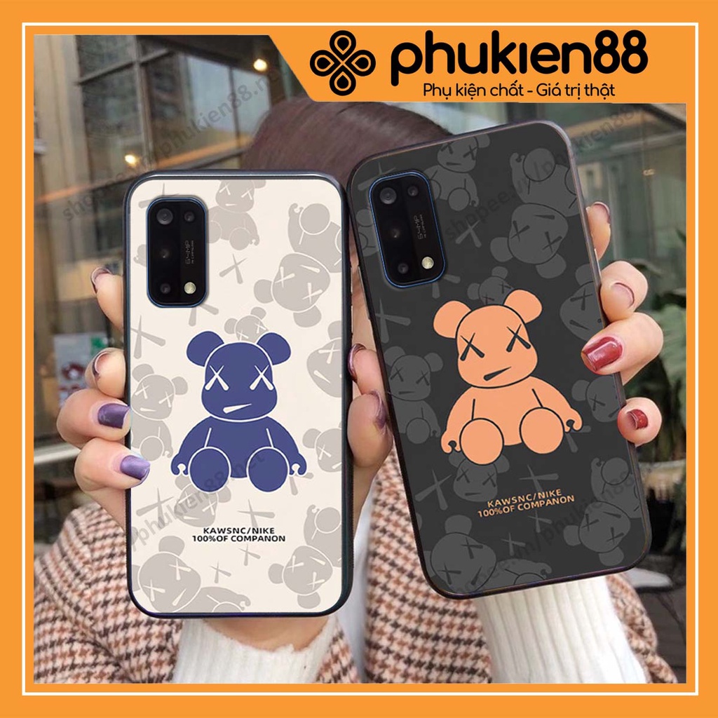 Ốp lưng Realme 5 / 5 Pro / C3 hình Robot Bear, Kawsnc bảo vệ điện thoại