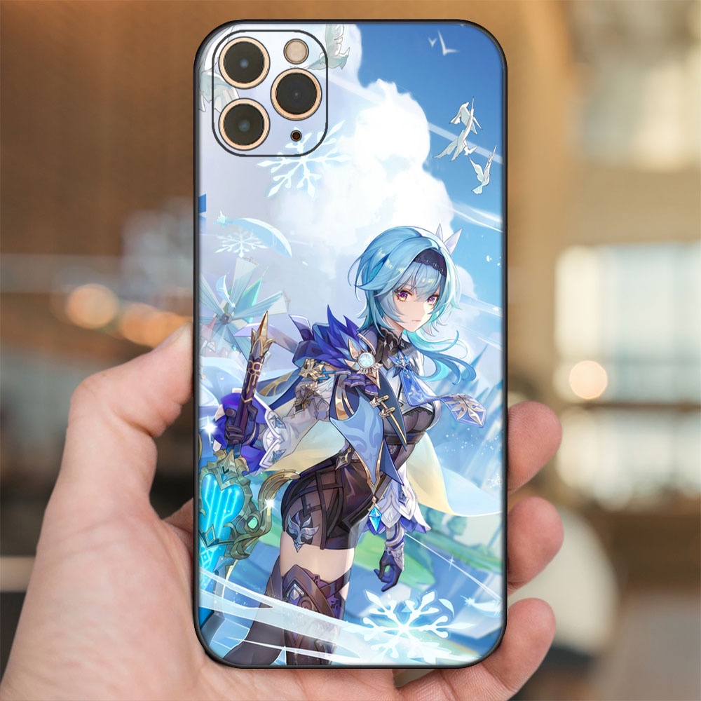 Ốp lưng iPhone 11 Pro Max dẻo đen cạnh vuông in hình Eula Genshin Impact
