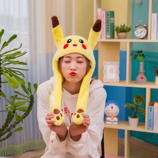 Mũ tai thỏ giật nón tai thỏ giật cử động 2 tai có sẵn
