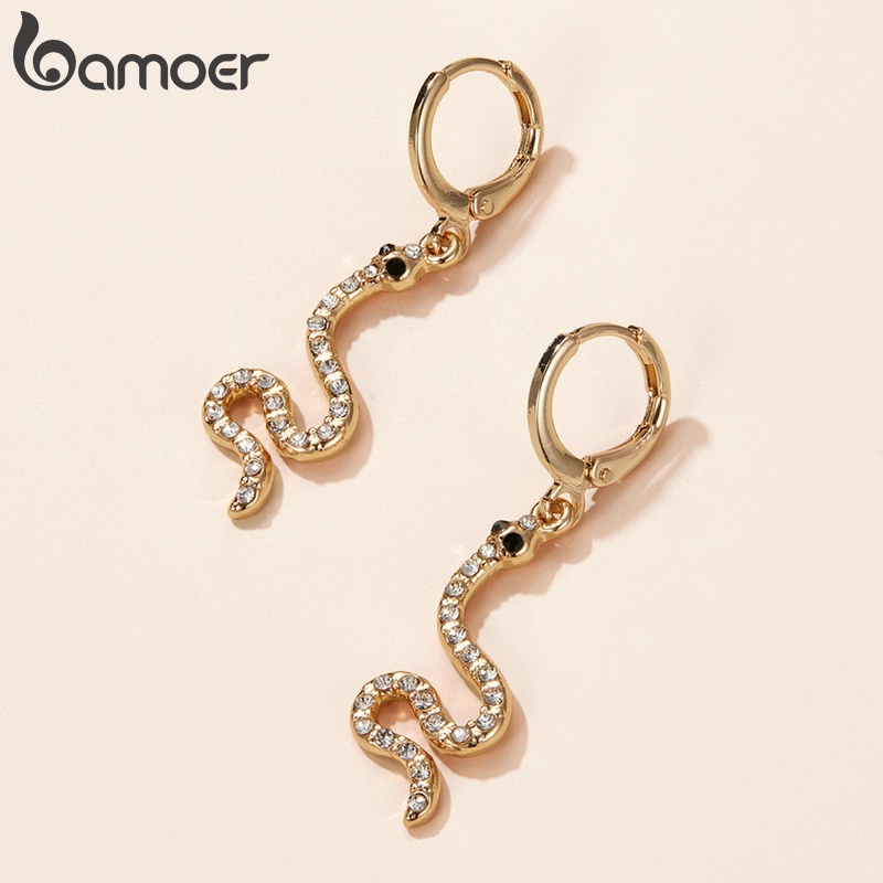 Bông tai Bamoer AIE076 hình rắn thời trang cá tính cho nữ