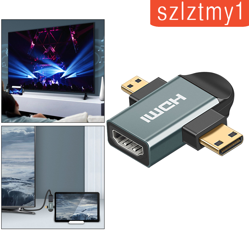 [Thunder] 3in 1 HDMI Female to Mini HDMI Male + Micro HDMI Male Adapter
