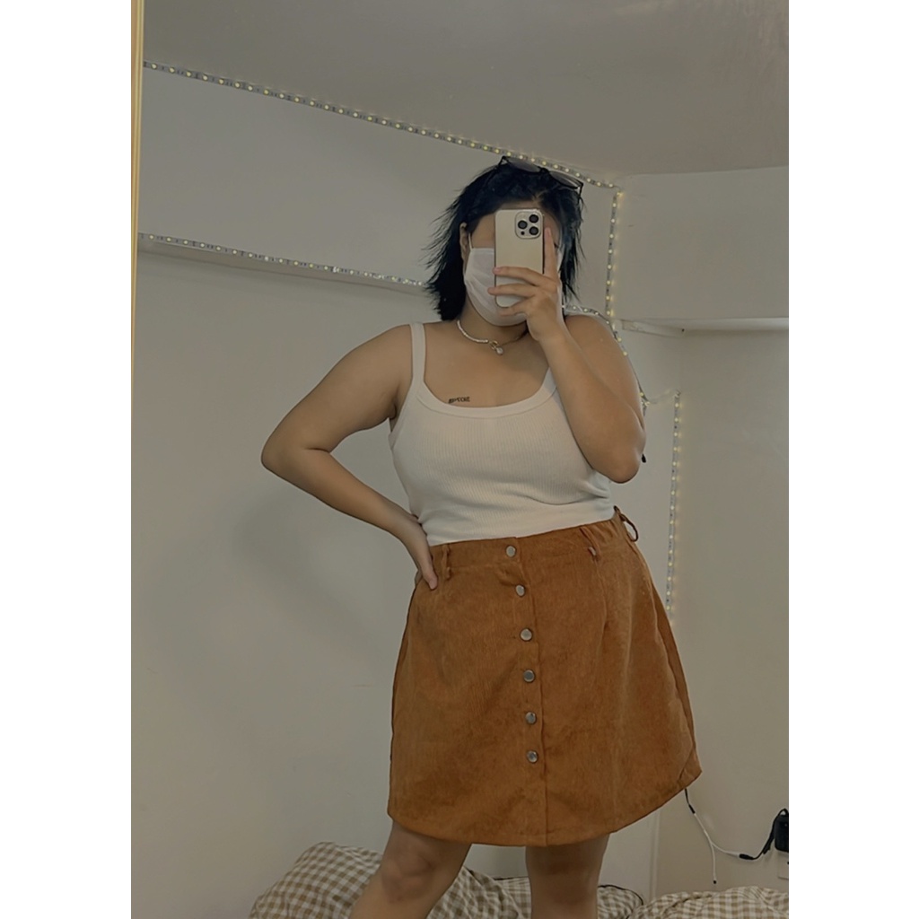 chân váy chữ a ngắn lưng cao công sở BIGSIZE nhung tăm FATTYTA | BigBuy360 - bigbuy360.vn